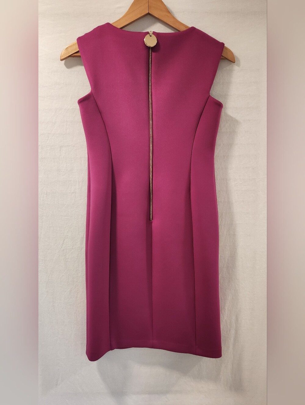 Calvin Klein Magenta Pink Sleeveless Sheath Dress Petite Size 6P - Picture 3 of 9